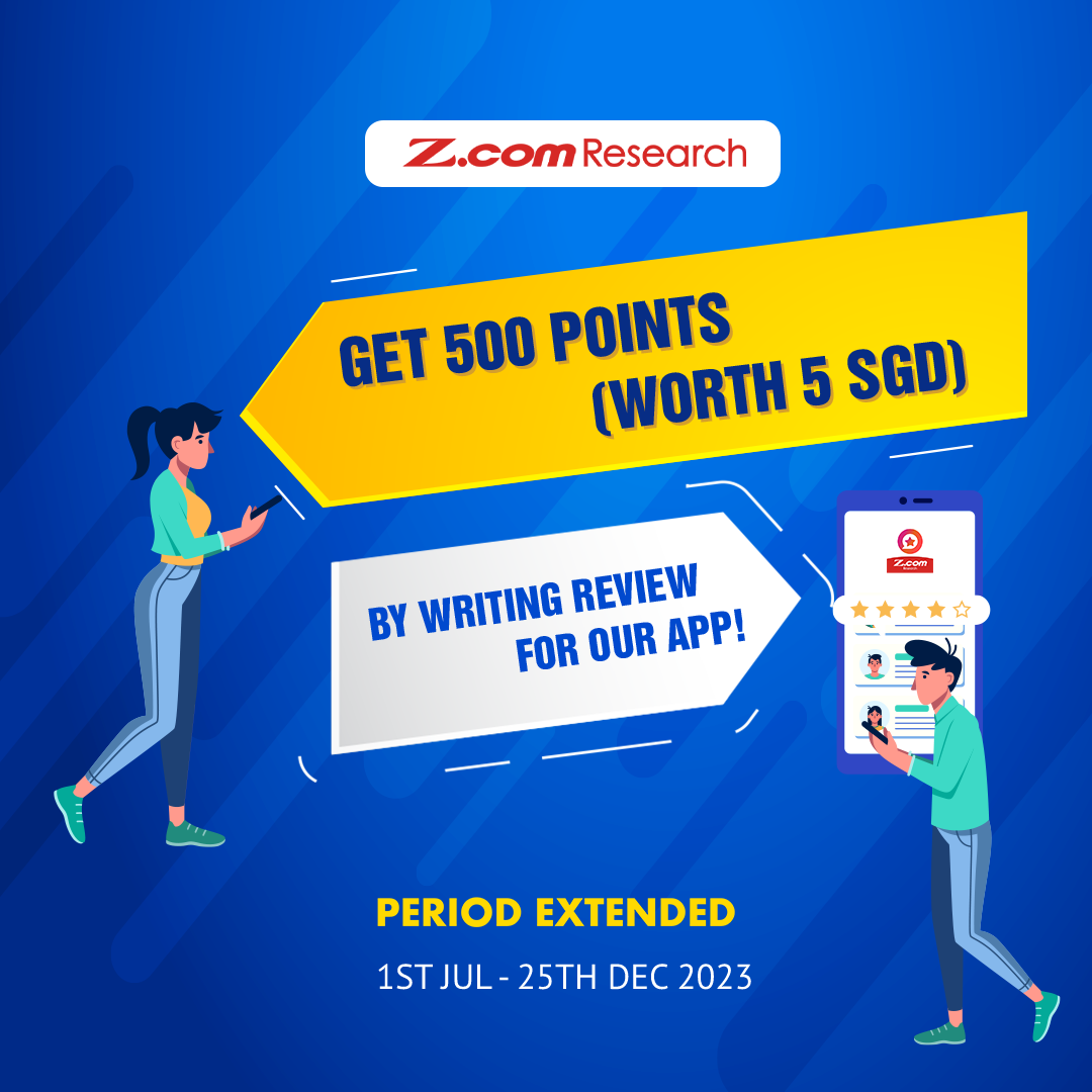 [Period Extended] Get 500 points (worth 5 SGD) by writing App review!